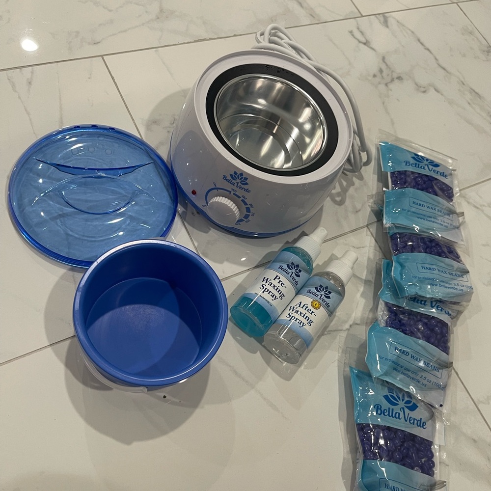 Wax Warmer Kit - Blue and White